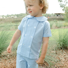 BAILEY BOYS DRESSY SHORT SET,  BLUE MICROCHECK