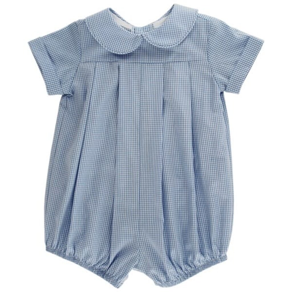 BAILEY BOYS DRESSY BUB SHORT,  BLUE MICROCHECK
