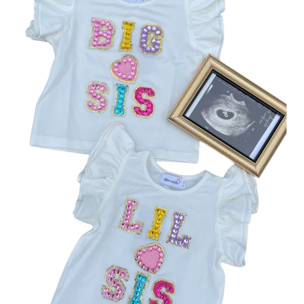 ELLIE AND MILA GIRLS LIL SIS SHIRT