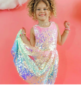 ELLIE AND MILA GIRLS OMBRE SEQUIN DRESS