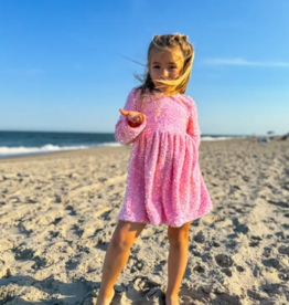 ELLIE AND MILA GIRLS PINK SEQUIN DRESS