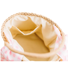 SUGAR BEE CLOTHING KIDS EASTER BASKET-BUNNY EARS-PINK GINGHAM