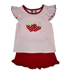 BANANA SPLIT GIRLS STRAWBERRY APPL A/S SHORT SET
