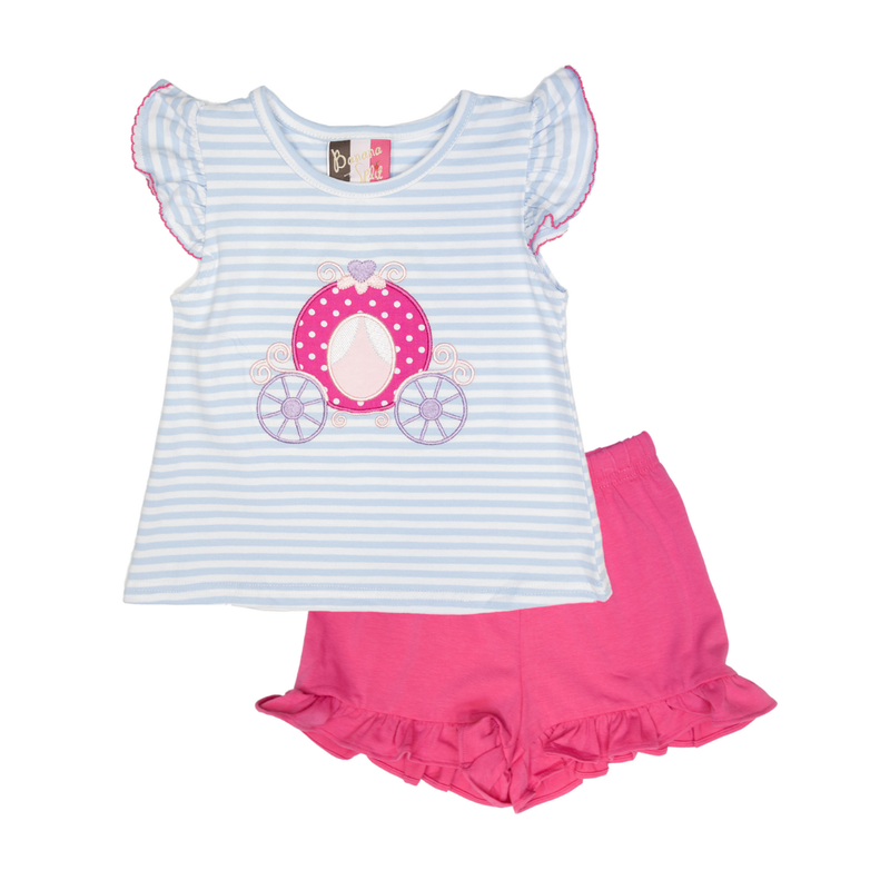 BANANA SPLIT GIRLS CARRIAGE APPL A/S SHORT SET