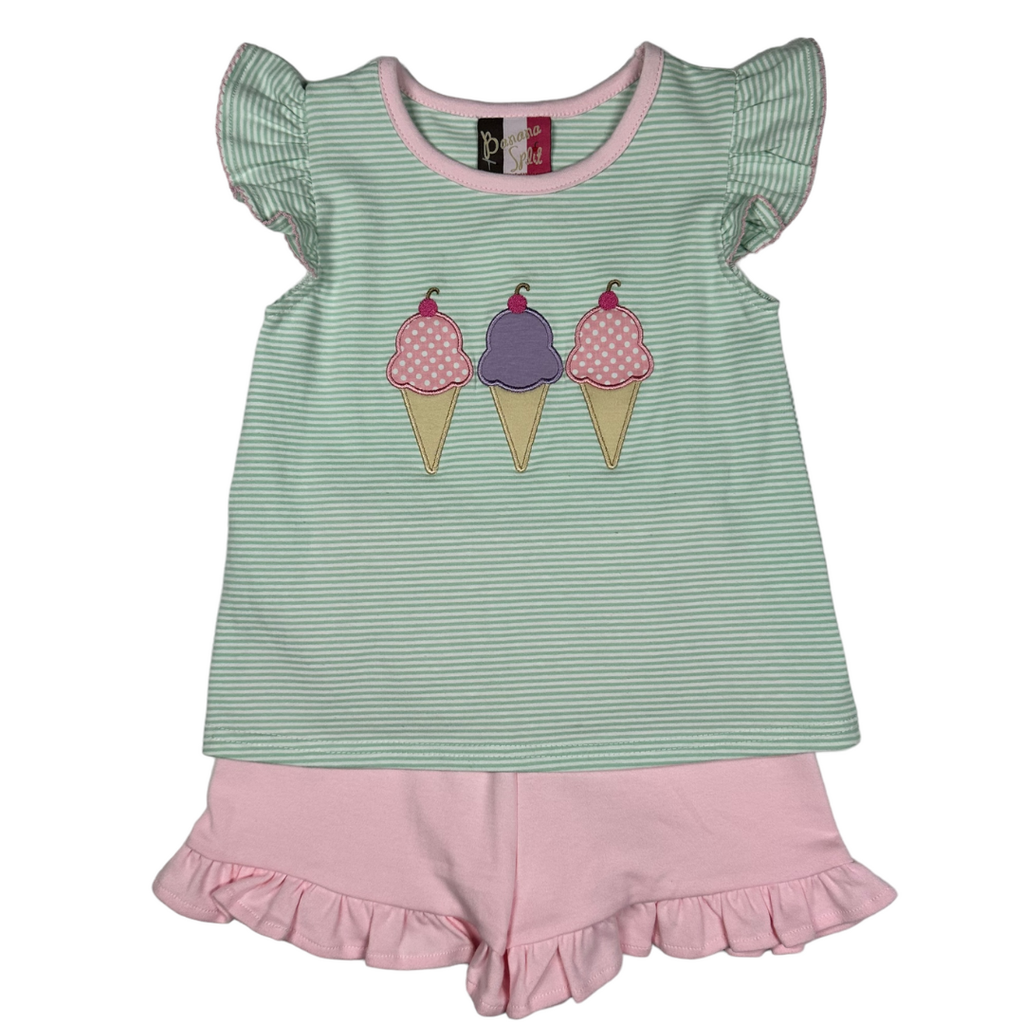 BANANA SPLIT GIRLS ICECREAM A/S SHORT SET