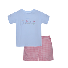 REMEMBER NGUYEN BL HOUSTON SHIRT-TEE TIME W/ROYAL RED SQ BENNET SHORT