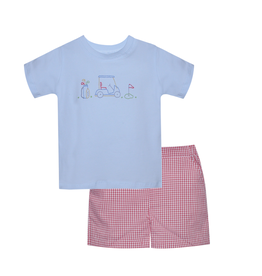 REMEMBER NGUYEN BL HOUSTON SHIRT-TEE TIME W/ROYAL RED SQ BENNET SHORT