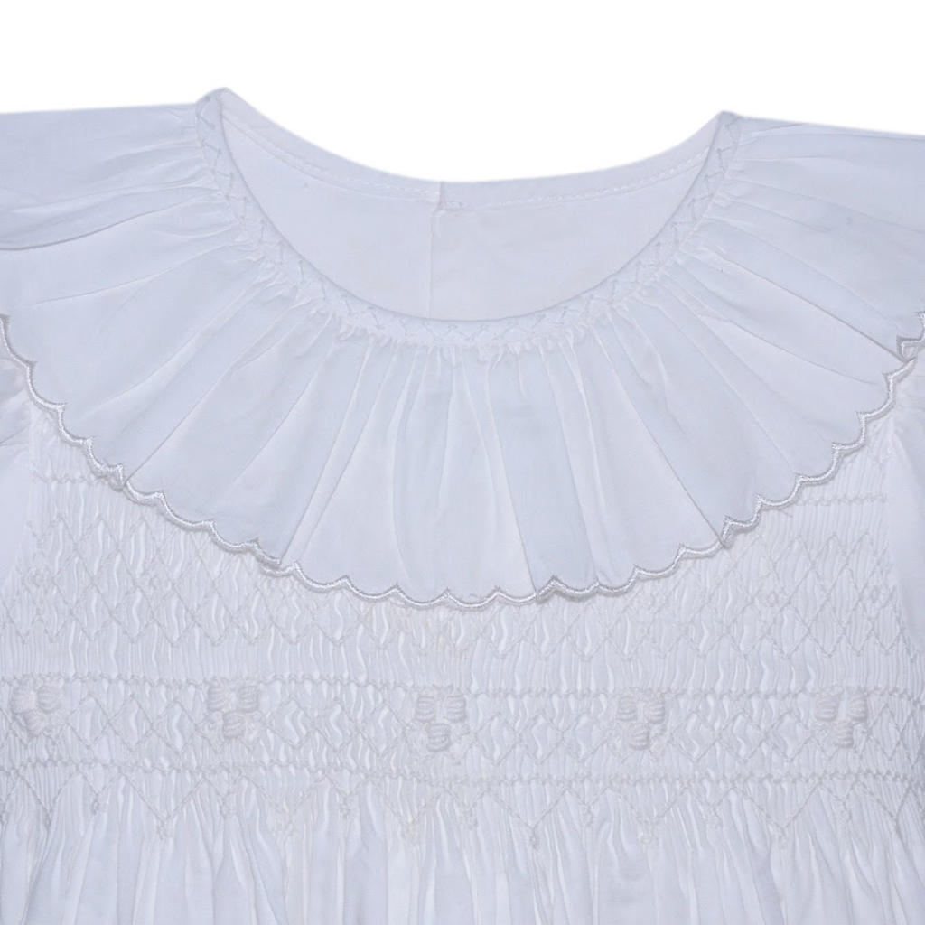 REMEMBER NGUYEN WHITE CATE DRESS-COLLAR