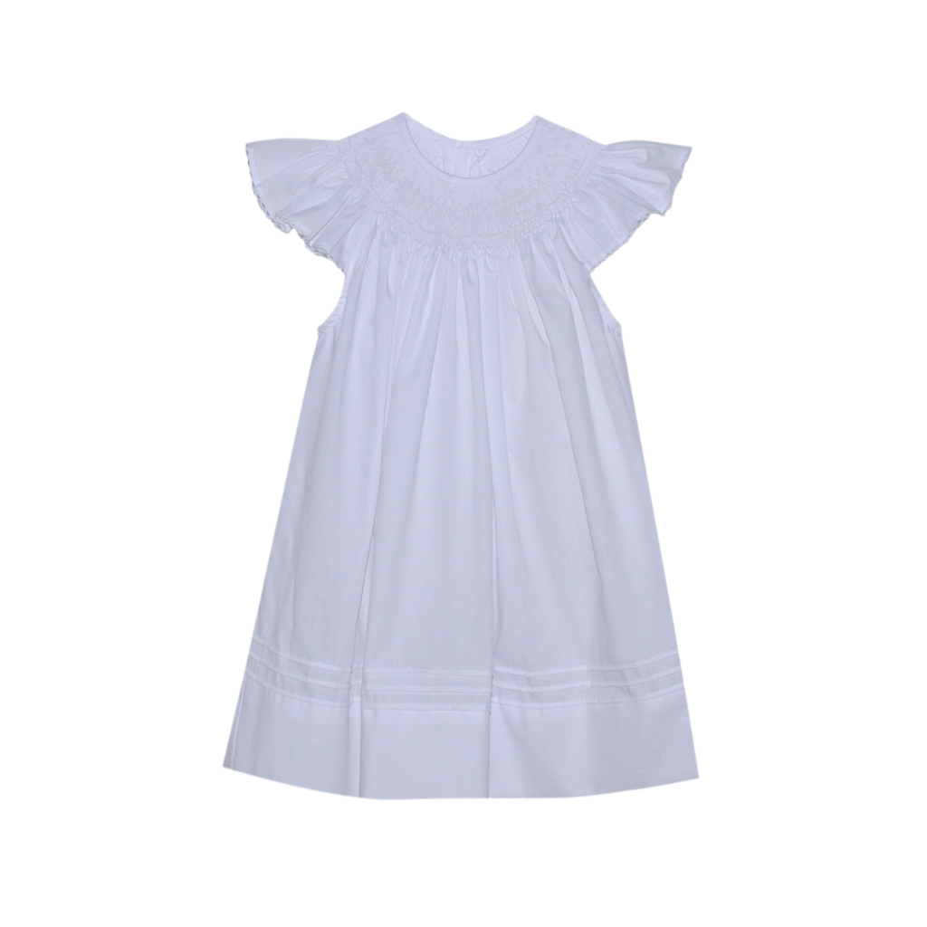 BABY SEN WHITE GEORGETTE ANGEL BISHOP DRESS