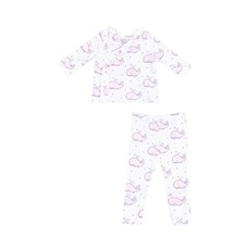 ANGEL DEAR Bubbly Whale Pink Ribbed TMH Set w/ Roll Over Cuff Pant
