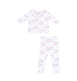 ANGEL DEAR Bubbly Whale Pink Ribbed TMH Set w/ Roll Over Cuff Pant
