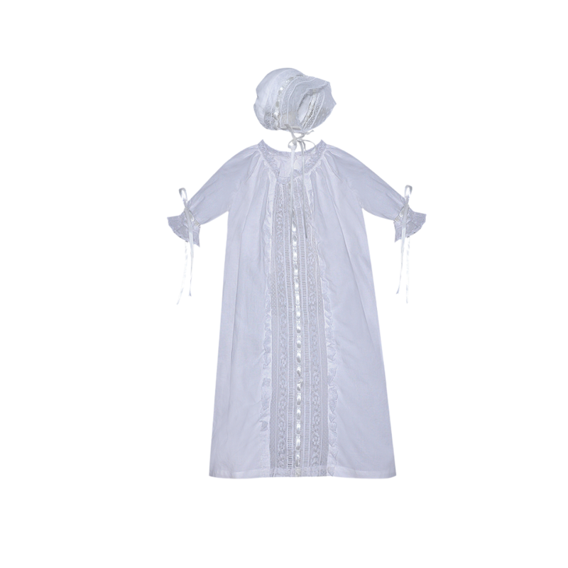 BABY SEN WHITE SHILOH DAYGOWN-ECRU