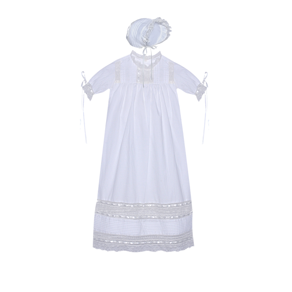 BABY SEN WHITE REILLY CHRISTENING GOWN-ECRU