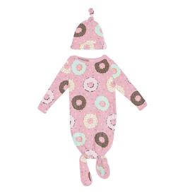 KICKEE PANTS KNOTTED GOWN & HAT SET