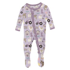 KICKEE PANTS RUFFLE FOOTIE W/2 WAY ZIPPER