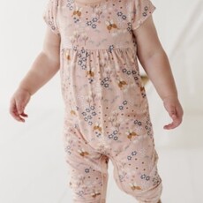 BABYSPROUTS GIRL'S SHORT SLEEVE PANT ROMPER