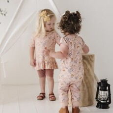 BABYSPROUTS GIRL'S SHORT SLEEVE PANT ROMPER