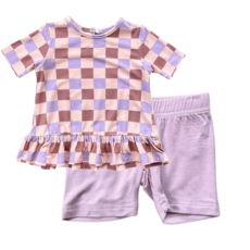 BABYSPROUTS SS PEPLUM TOP W/BIKER SHORTS
