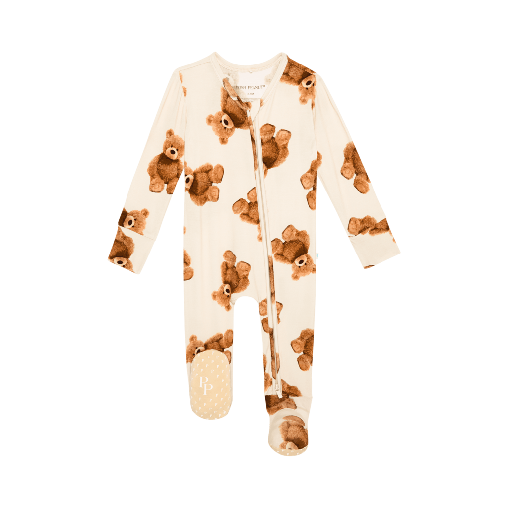 Posh Peanut Inc Teddy Freddy - Footie Zippered One Piece