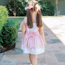 THE PROPER PEONY PAULETTE PINK BOW PINAFORE
