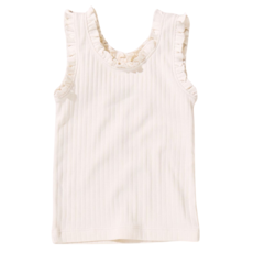 PINK CHICKEN joy ruffle rib tank - cream