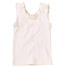 PINK CHICKEN joy ruffle rib tank - cream