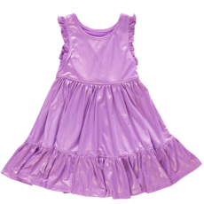 PINK CHICKEN girls lame kelsey dress - purple