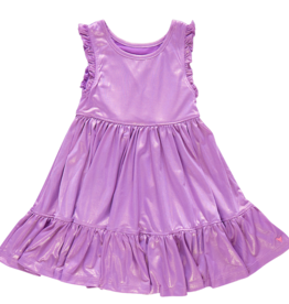 PINK CHICKEN girls lame kelsey dress - purple