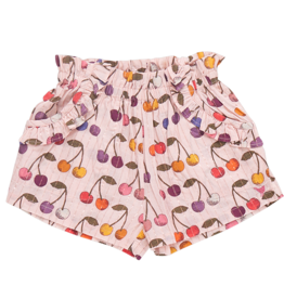 PINK CHICKEN girls ruffle theodore short - cloud pink cherry