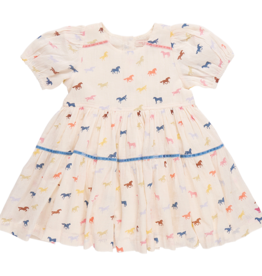 PINK CHICKEN girls charlie dress - multi tiny horses