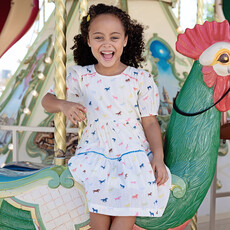 PINK CHICKEN girls charlie dress - multi tiny horses