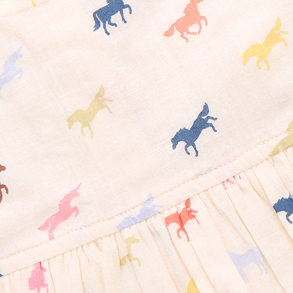 PINK CHICKEN girls charlie dress - multi tiny horses