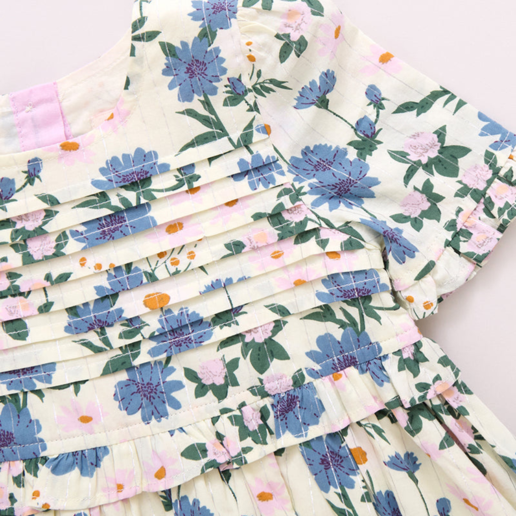 PINK CHICKEN girls raquel dress - melon daisy floral