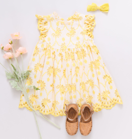 PINK CHICKEN girls cynthia dress - bright yellow eyelet