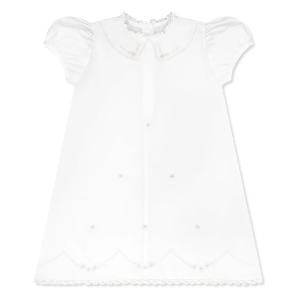 LULLABY SET ASHTYN DRESS-BLESSINGS WHITE, BLUE