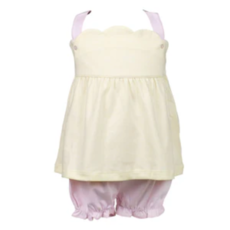 THE PROPER PEONY LIGHT YELLOW STRIPE BLOOMER SET