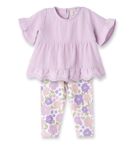 TESA BABE LAVENDER BELL SLEEVE GAUZE TOP & LEGGINGS