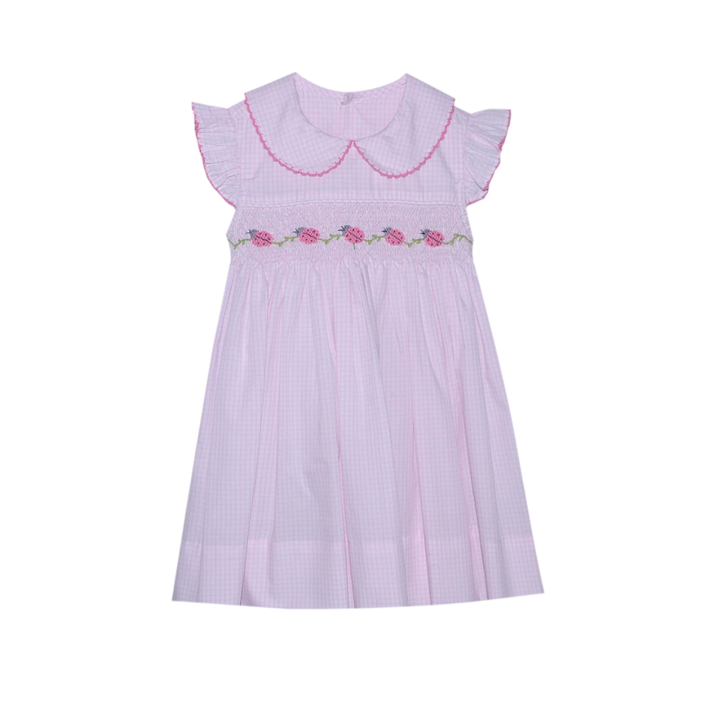 BABY SEN PINK FRANCES DRESS-LADYBUGS
