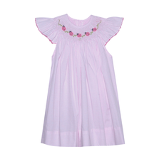BABY SEN PINK GEORGETTE ANGEL BISHOP DRESS-LADYBUGS