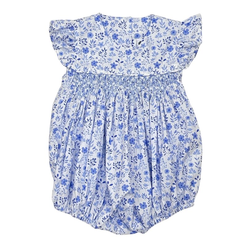 TRUE BLUE FLORAL SLEEVELSS GEO BUBBLE