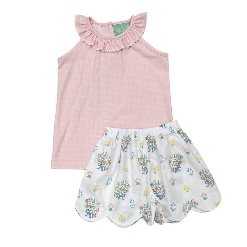 SPRING BOUQUET SCALLOP SHORT SET
