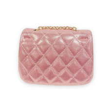 DOE A DEAR FLORAL SHINY QUILTED PURSE-PK BUBBLEGUM