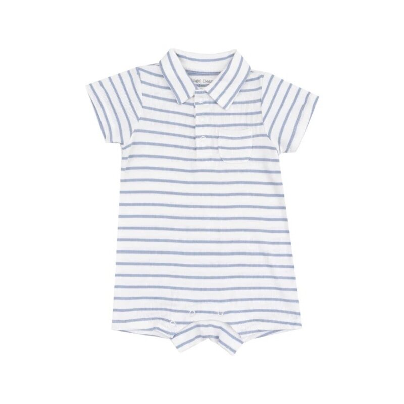 ANGEL DEAR French Stripe Dusty Blue Polo Shortie