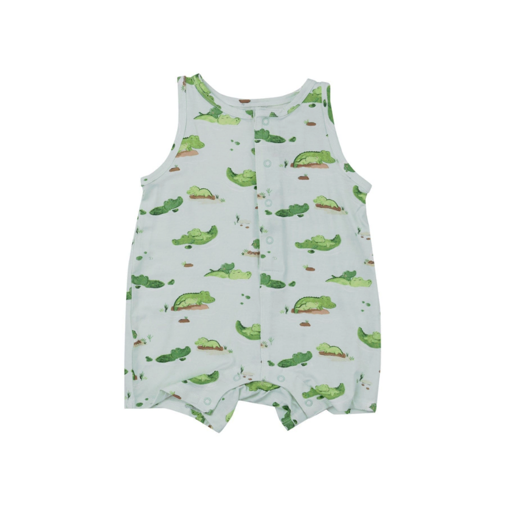 ANGEL DEAR Alligator Blue Sleeveless Shortie Romper