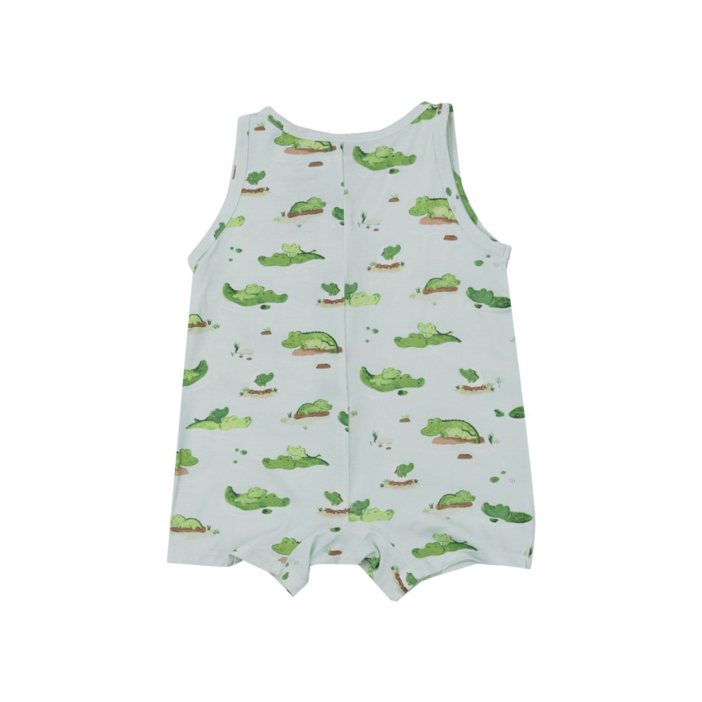 ANGEL DEAR Alligator Blue Sleeveless Shortie Romper