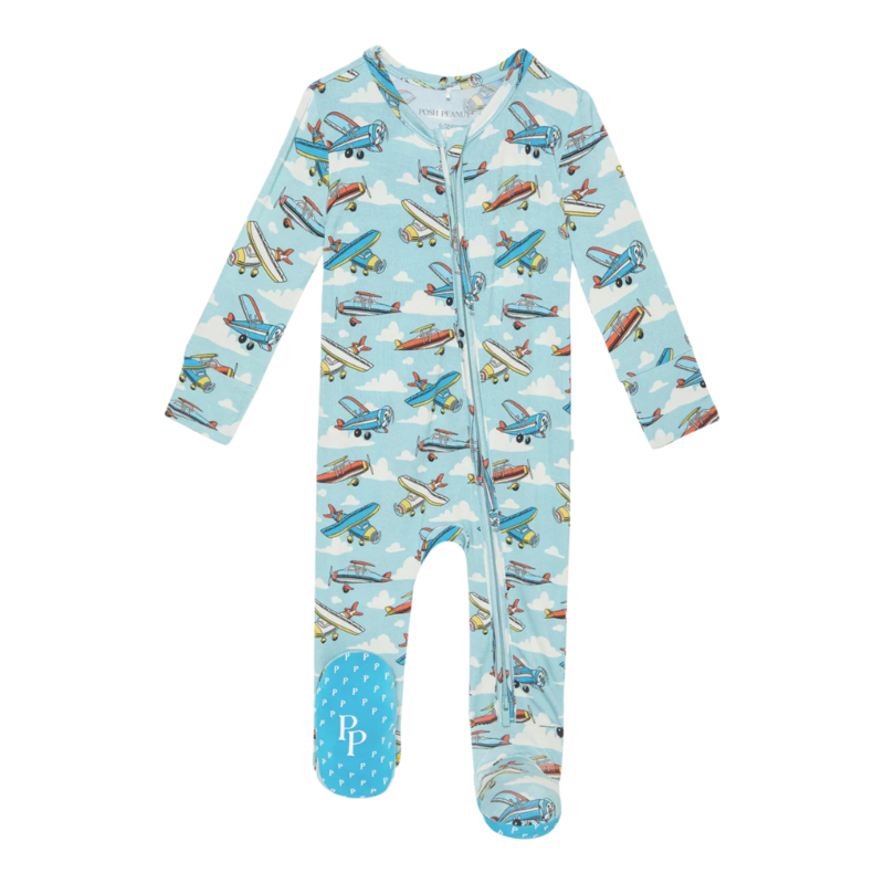 Posh Peanut Inc POSH PLANES-FOOTIE ZIPPERED ONE PIECE