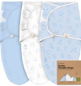 KEABABIES 3-PK SOOTHE BABY SWADDLES/0-3M ABC LAND CLOUD
