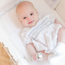FELTMAN BROTHERS BOY WAVE SMOCKED ROMPER