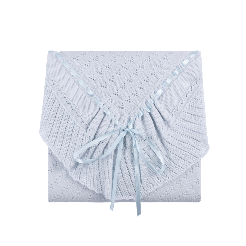 FELTMAN BROTHERS Pointelle Knit Ruffle Blanket