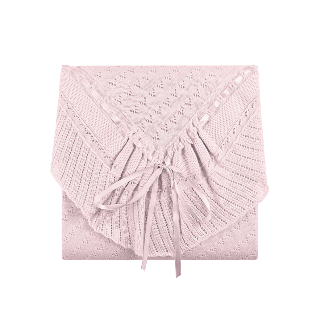 FELTMAN BROTHERS Pointelle Knit Ruffle Blanket